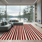 Crimson Cream Bold Stripe Composition Rug
