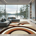 Abstract Earthy Tone Layered Arch Rug