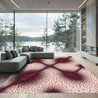 Crimson Dot Gradient Starburst Rug
