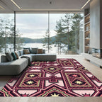 Geometric Rose Gold Star Medallion Rug