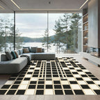 Monochromatic Square Grid Illusion Rug