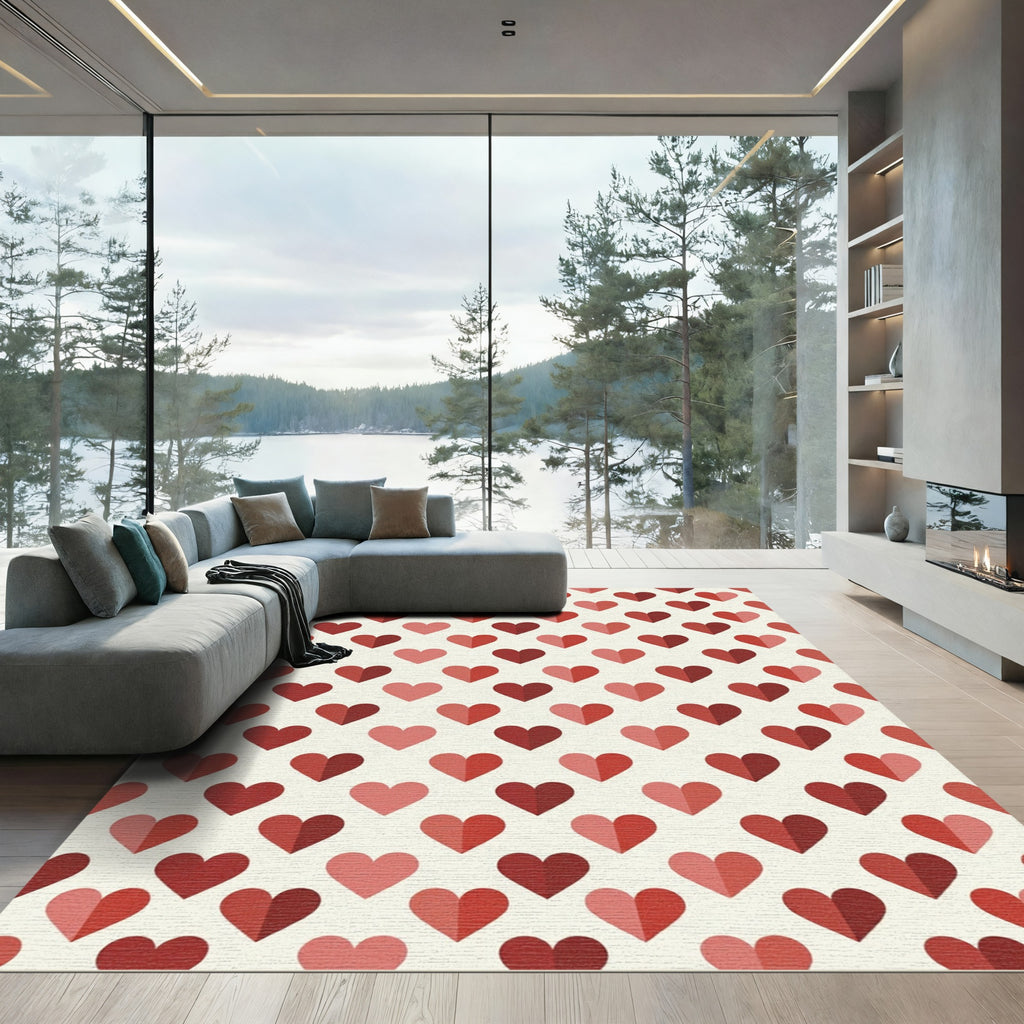 Crimson Hearts Repeating Array Rug