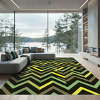 Modern Isometric Green Zigzag Geometric Rug