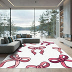 Sweet Pink Bow Ribbon Repeat Rug