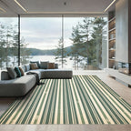 Vintage Sage Vertical Stripe Texture Rug