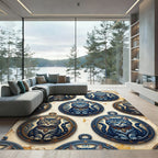 Blue Cat Medallion Antique Portrait Rug