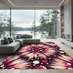 Crimson Burst Starburst Contemporary Rug