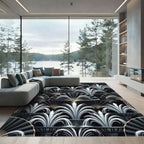 Art Deco Fountain and Fan Wallpaper Rug