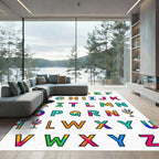 Rainbow Alphabet Letters Bold Rug