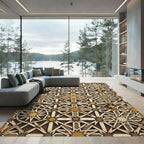 Interlocking Star Geometric Harmony Rug