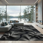 Monochromatic Abstract Contour Layers Rug