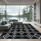 Black Diamond Geo Chain Links Rug