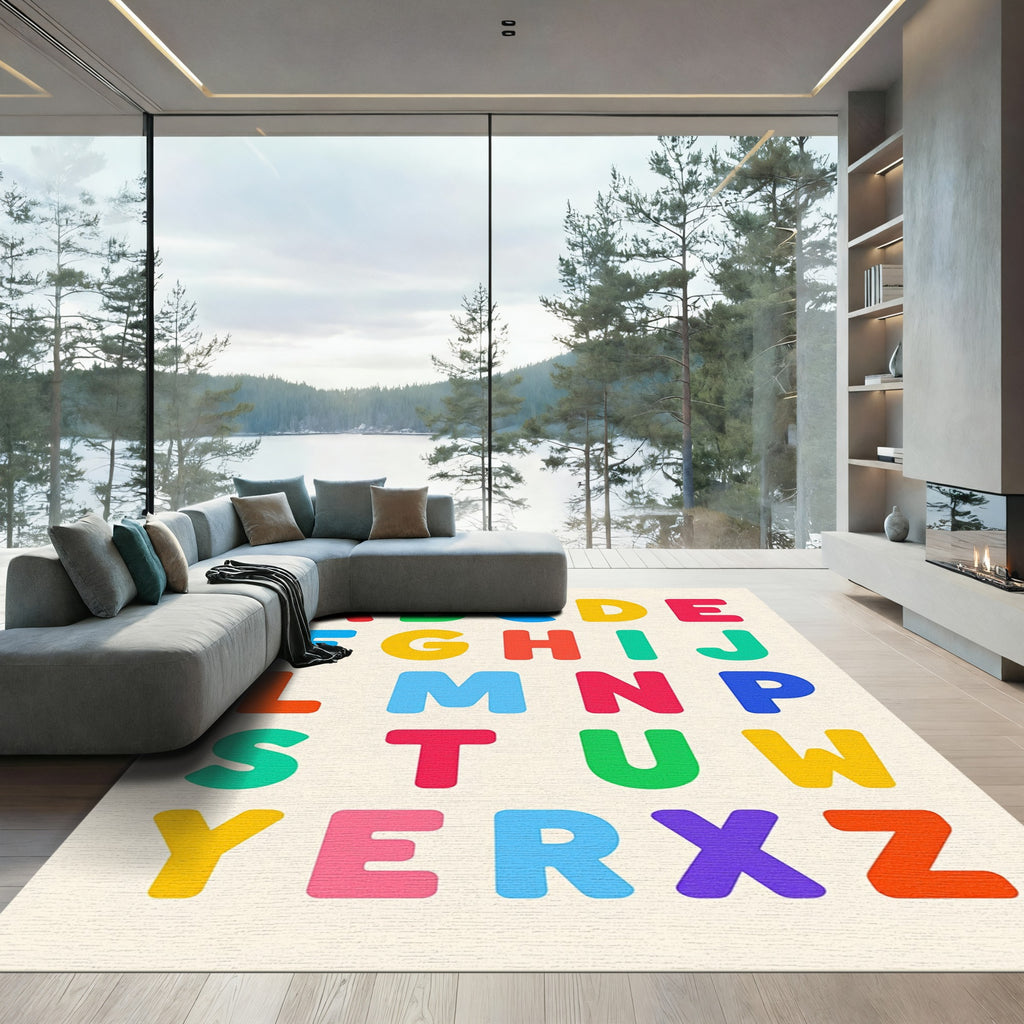 Bright Alphabet Blocks Composition Rug