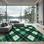 Emerald Green Diamond Lattice Rug