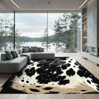 Modern Black and White Animal Hide Rug
