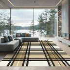 Classic Cream and Taupe Plaid Rug