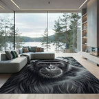 Monochromatic Primate Jungle Portrait Rug