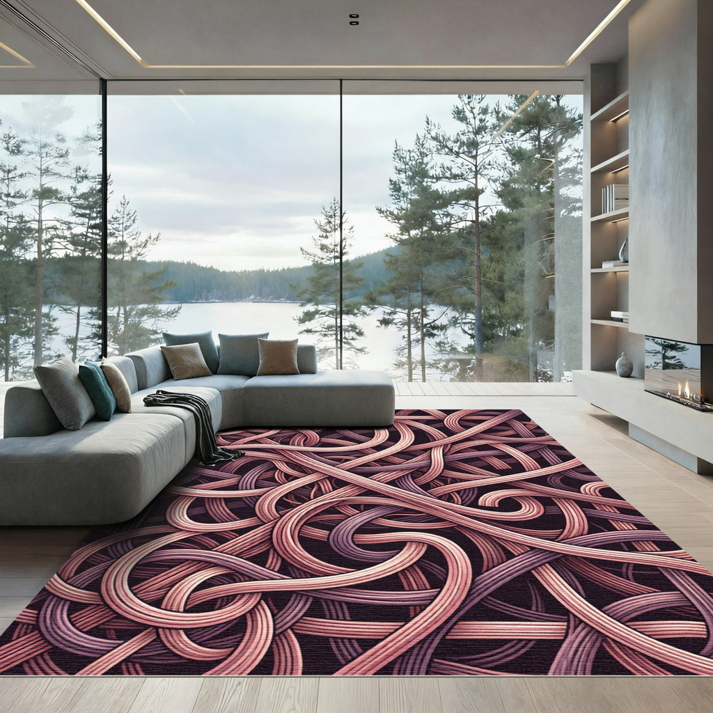 Orchid Mauve Interwoven Loops Rug