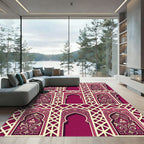 Burgundy Archway Ornate Filigree Lattice Rug