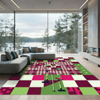 Vibrant Geometric Picnic Plaid Area Rug