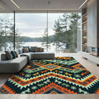 Geometric Animal Southwest Earth Tone Artwork Rug