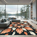 Orange Cream Floral Burst Rug