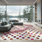 Crimson Gold Polka Dot Stream Rug