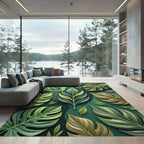 Verdant Leafy Botanical Collage Rug