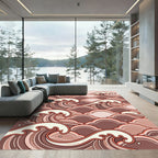 Japanese Wave Cream and Dusty Rose Rug