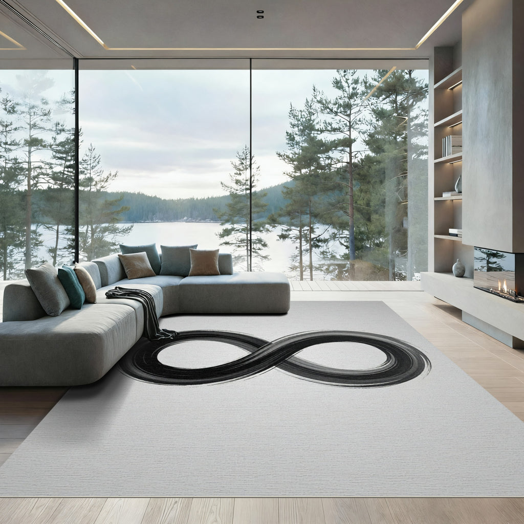Black Ink Infinity Symbol Rug