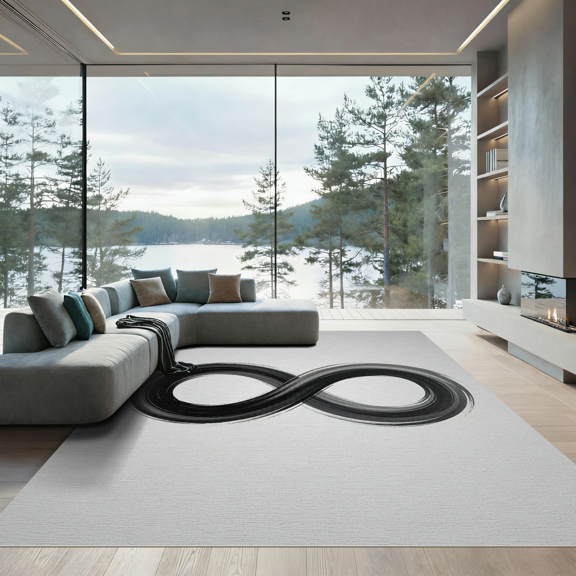Black Ink Infinity Symbol Rug