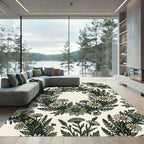 Sage Green Daisy Meadow Wreath Rug