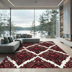 Gothic Crimson Heart Damask Rug