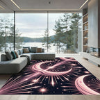 Celestial Pink Moonburst Starry Radiance Rug