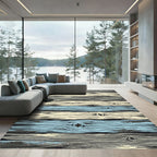 Weathered Wood Grain Stripes Rug