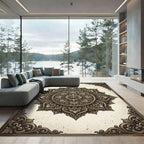 Exquisite Baroque Scrollwork Medallion Rug