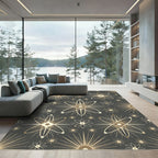 Retro Atomic Starburst Geometric Rug