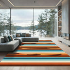 Retro Desert Dune Horizontal Stripe Rug