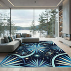 Celestial Blue Starburst Medallion Rug