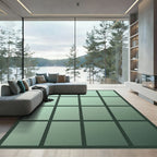 Pale Green Gradient Checkerboard Rug