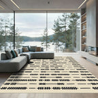 Black Arrow Collection Horizontal Stripes Rug