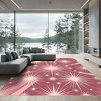 Pink Stellar Burst Radiating Lights Rug