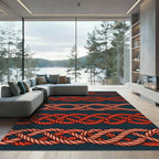 Coral Rope Knot Borders Rug