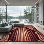 Grand Burgundy Cream Pleated Drapery Rug