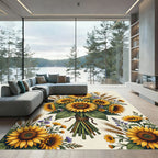 Golden Sunflowers Wheat Meadow Bouquet Rug