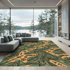 Native American Arrow Green Orange Navigational Rug