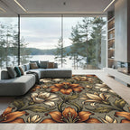 Vintage Caramel Floral Lily Rug