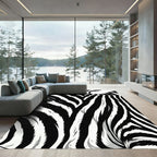 Bold Monochromatic Zebra Stripe Rug