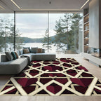 Crimson Heart Lattice Overlay Rug