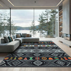Colorful Geometric Tribal Village Accents Rug